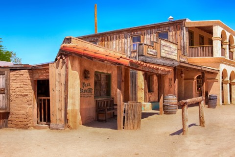 Cowboy Film set building at the Old Tucson Film Studios amusement park in Arizona