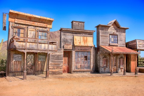 Stage 2 film set buildings at the Old Tucson Film Studios amusement park in Arizona