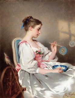 Blowing Bubbles. Probably 1881. Chaplin-Blowing Bubbles