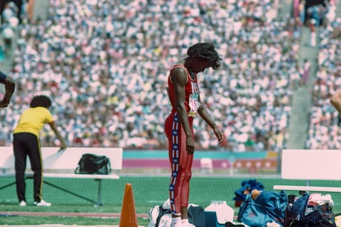 Jackie Joyner Kersee (USA) competing at the 1984 Olympoic Summer Games.