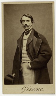 Portrait of Jean-Léon Gérôme (1824-1904) (painter) Portrait de Jean-Léon Gérôme (1824-1904), peintre. Carte de visite (recto). Photographie anonyme. Tirage sur papier albuminé. 1870-1890. Paris, musée...