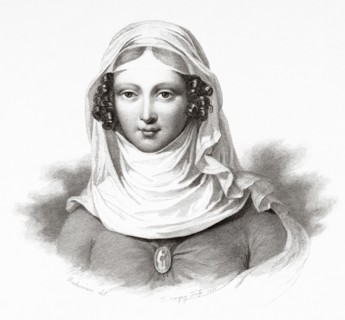 Clemence Isaure (1463-1513) in the floral games room in Toulouse. Legendary medieval woman, founder of the Acadèmia dels Jòcs Florals or Academy of Floral Games. Member of the Yzalguier family from To...