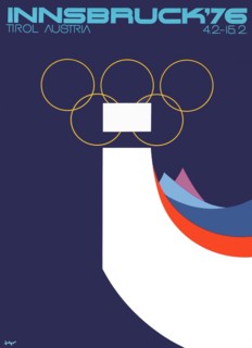 Vintage 1976 Winter Olympics Poster - XII Olympic Winter Games - Innsbruck, Austria. 1976