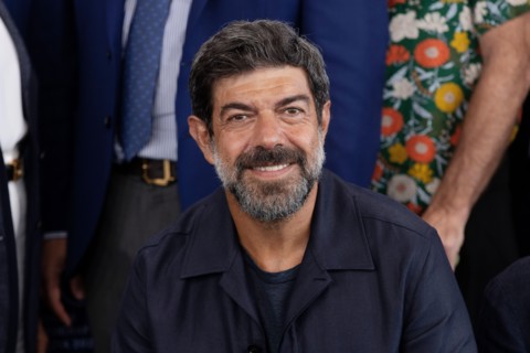 VENICE, ITALY - AUGUST 30: Pierfrancesco Favino attends the photo-call for the movie "Comandante" at the 80th Venice International Film Festival on Au