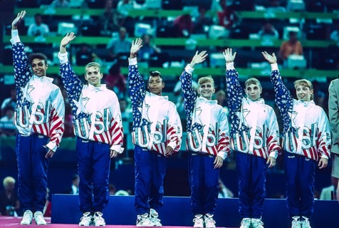 USA team bronze medal winners in  the women's artistic team all-around gymnastics at the 1992 Olympic Summer Games.
