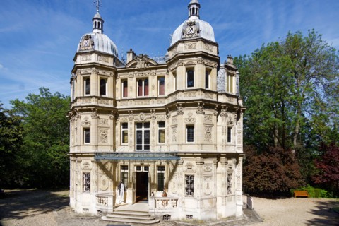 Port-Marly, France. 9th May, 2024. General view of the Monte-Cristo castle built in the 19th century by the architect Hippolyte Durand for the writer.