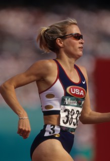 Suzy Favor Hamilton (USA) competing at the 1996 Olympic Summer Games