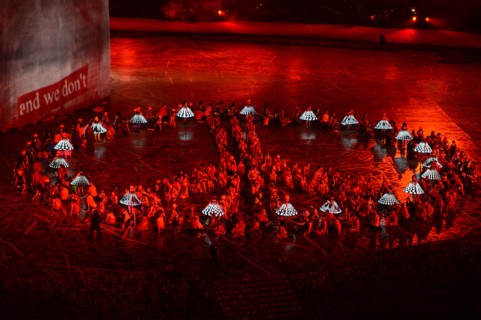 LONDON, ENGLAND - JULY 27, dancers and performers during London Olympics Opening Ceremony at the Olympic Stadium on July 27, 2012 in London, England Photo by Roger Sedres / Gallo Images