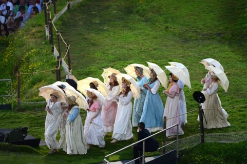 LONDON, ENGLAND - JULY 27, actors during London Olympics Opening Ceremony at the Olympic Stadium on July 27, 2012 in London, England Photo by Roger Sedres / Gallo Images