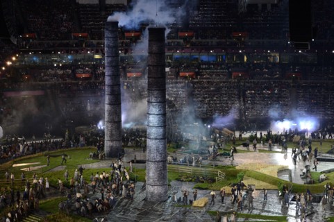 LONDON, ENGLAND - JULY 27, performers during London Olympics Opening Ceremony at the Olympic Stadium on July 27, 2012 in London, England Photo by Roger Sedres / Gallo Images