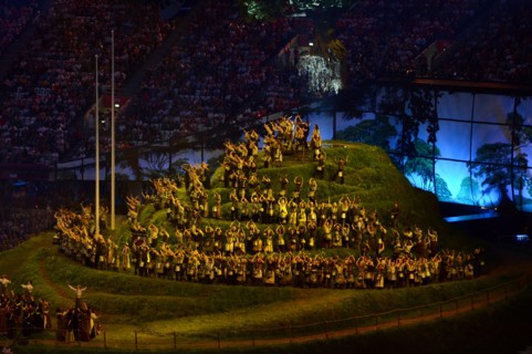 LONDON, ENGLAND - JULY 27, performers during London Olympics Opening Ceremony at the Olympic Stadium on July 27, 2012 in London, England Photo by Roger Sedres / Gallo Images