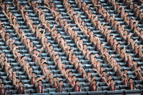 Chinese performers during the Opening Ceremony of the Beijing 2008 Olympic Games at the National Stadium, known as Bird's Nest, Beijing, China, 08 August 2008. PEER GRIMM ###dpa###