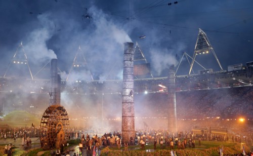 Artists perform during the Opening Ceremony of the London 2012 Olympic Games, London, Britain, 27 July 2012. The 2012 Summer Olympic Games will be held in London from 27 July to 12 August 2012. Photo:...