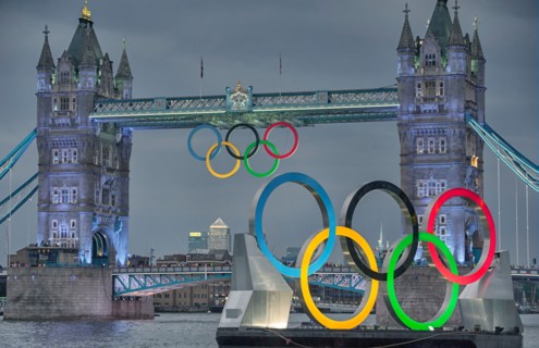 Tower Bridge at the opening of the Olympic games in 2012