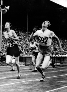 Aug. 4, 1948 - London, England, U.K. - The 1948 Summer Olympics were held in London, they were the first Summer Olympics since the 1936 Berlin Games due to World War II.  PICTURED: The dramatic finish...