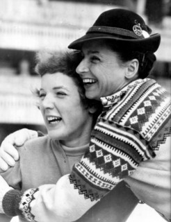 Jan. 31, 1956 - Cortina d'Ampezzo, Italy - American skater TENLEY ALBRIGHT from the United States won figure ice skating compulsory figurey. Second place was taken by Heiss from the U.S. as well and t...