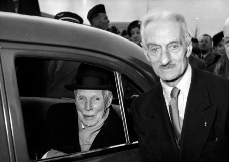 Jan 13, 1958; Paris, France; On January 13th, 1908, HENRI FARMAN, the famous French air pioneer, made his first flighht in closed circuit on board a voisin biplane. The fiftieth anniversary of the his...