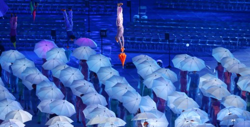 Performers in the Olympic Stadium during the opening ceremony of the London 2012 Paralympic Games, London, Britain, 29 August 2012. The London 2012 Paralympic Games run through the closing ceremony on...