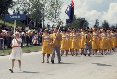 1976 Olympics in Montreal, Canada,  parade of athletes at Opening Ceremonies, Australian team