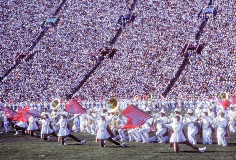 Musical performances during Opening Ceremonies at L.A. Memorial Coliseum during 1984 Olympic Games in Los Angeles.