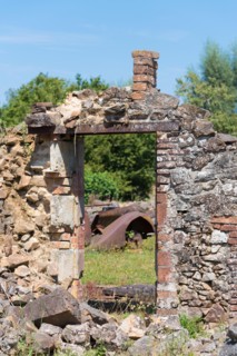 The ruins of Oradour-sur-glane, the by the nazis destroyed french village in WW2