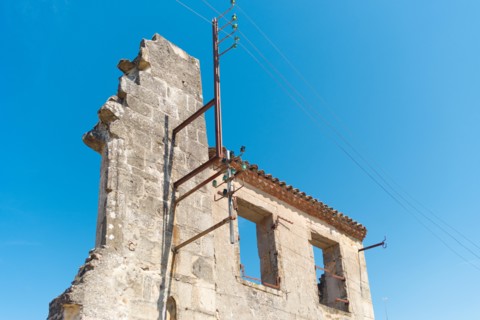 The ruins of Oradour-sur-glane, the by the nazis destroyed french village in WW2