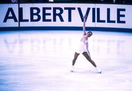 Nancy Kerrigan (USA), bronze medalist competing at the 1992 Olympic Winter Games
