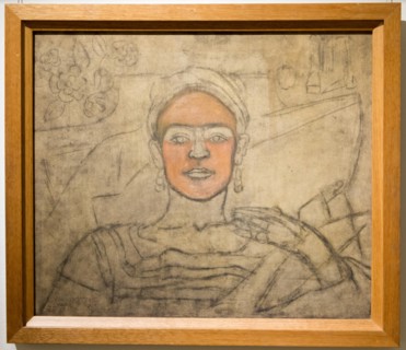 Self-Portrait, Detroit (unfinished), by Frida Kahlo, 1932, Museo Frida Kahlo, Mexico City, Mexico
