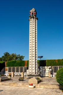 Memorial to the massacred dead at the village of Oradour sur Glane