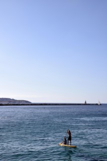 Paddleboarding, Anse des Catalans, beach, Marseille, France Oct 2019