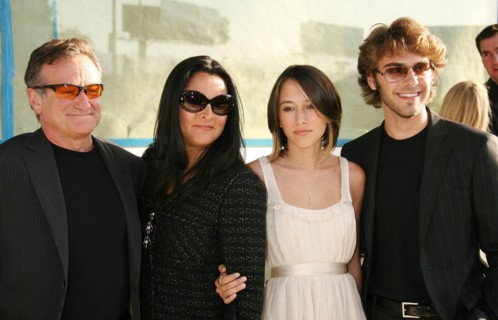 FILE PHOTO: Robin Williams dies age 63. Robin Williams and family at the premiere of "License to Wed". (Hollywood, CA)