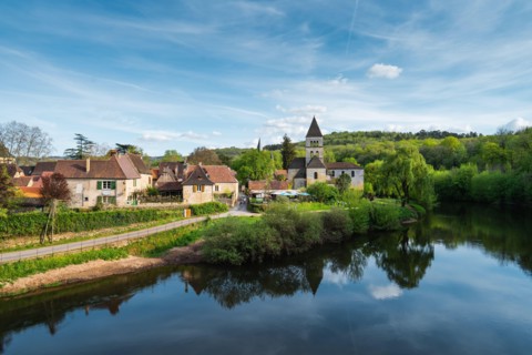 A french village Saint-Leon-sur-Vezere located in southwest France