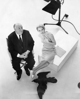 Alfred Hitchcock and Tippi Hedren, publicity photo for The Birds, c 1960