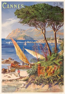 PLM. Cannes by Henri Tanconville (1845-1936). Poster published in 1900 in France.