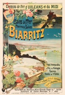 Chemins de fer d'Orléans et du Midi. Biarritz by Eugène Bourgeois (1855-1909). Poster published in 1897 in France.