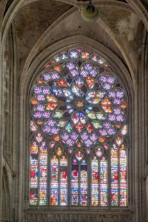 Stained Glass Window, Cathedrale Saint-Etienne de Sens, Sens, Bourgogne, France
