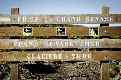 Hiking trail on way to Le Grand Benare, Reunion Island, French overseas department in Indian Ocean