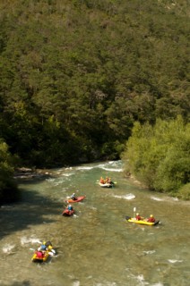 Rafting on Verdon river, Gorges du Verdon, Provence, France.
