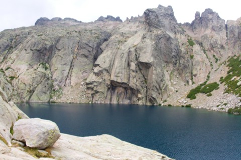 Lac de Capitellu, GR20 - Corsican mountains 1900 meters, France.