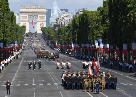 170714-N-AC979-372 PARIS (July 14, 2017) Almost 200 U.S. Soldiers, Sailors, Marines and Airmen assigned to units in Europe and the 1st Infantry Division, Fort Riley, Kansas, march down the Avenue des ...