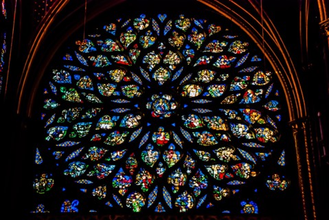 Rose window of Saint Chapelle in Paris