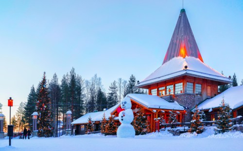 Snowman at Santa Office at Santa Village Rovaniemi Lapland new