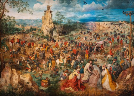 "The procession to Calvary" (1564) by Pieter Bruegel (also Brueghel or Breughel) the Elder (1525/30-1569).