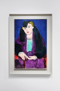 Nice, France - November 20, 2023: "Portrait in a blue coat" by Henri Matisse, 1935. At the Musee Matisse in Nice, France.