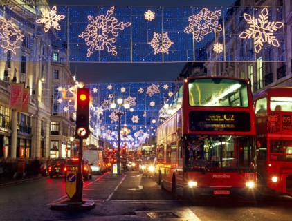 Christmas Lights Regent Street London U.K. Europe