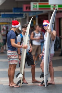 Surfers at Christmas, The Corso, Manly, Australia