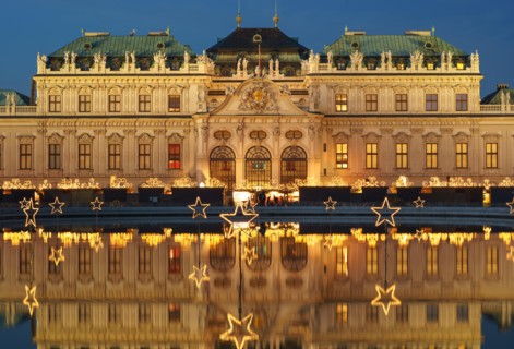 Belvedere in Vienna Austria at Christmas time