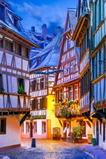 Strasbourg, France. Christmas Market in Petite France old district of Strassburg in Alsace.