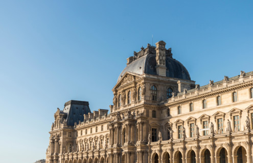 Exterior of the Musée du Louvre, Paris, France
