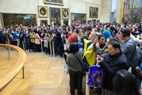 Everyone wants to see the Mona Lisa in the Louvre, Paris FR